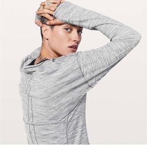 Lululemon Space Dye Grey Deep Coal Sweat Embrace Long Sleeve Shirt Medium